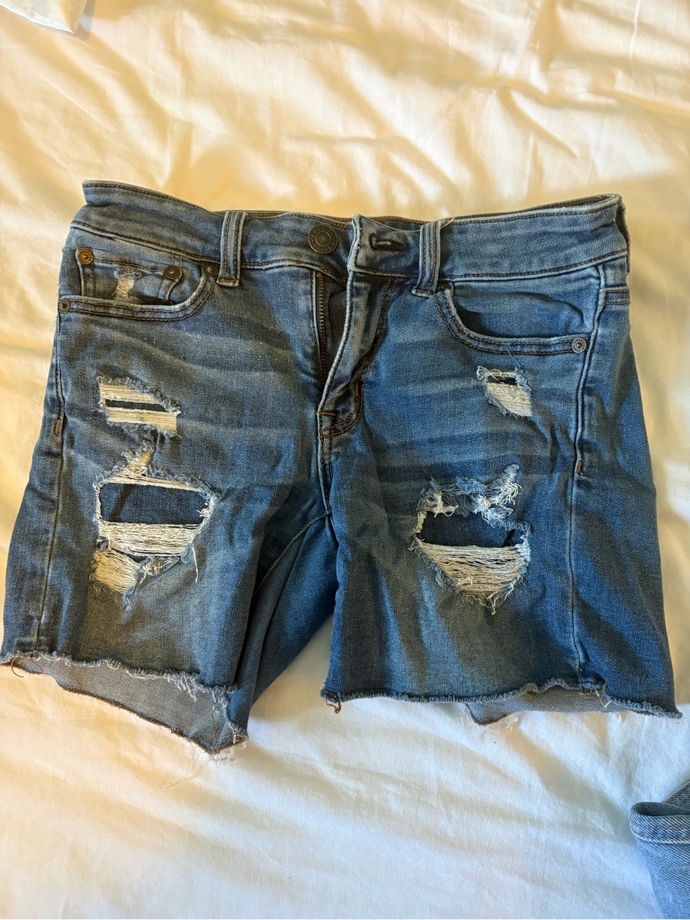 American Eagle Distressed Next Level Stretch Denim Shorts